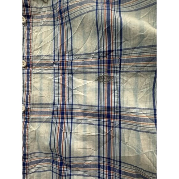 Dickies Shirt Mens 3XL Blue Plaid Short Sleeve Temp-iQ Performance Work - Picture 5 of 11